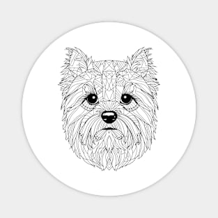 Geometric Yorkshire Terrier: Canine Line Art Magnet